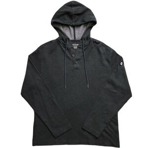 Mizzen Main Performance Stretch Henley Moisture Wicking M Lg Sleeve Hoodie Mens